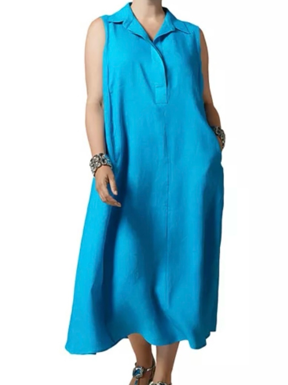 Marina Rinaldi Drop Linen Dress